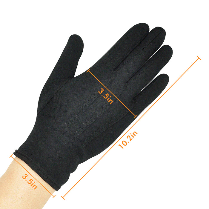 Parade Gloves White Cotton Formal Tuxedo  Costume Honor Guard Gloves with Snap Cuff, Coin Jewelry Silver Inspection Gloves