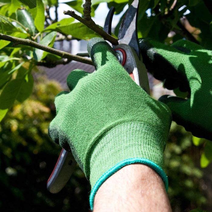 Bamboo Gardening Work Gloves, Breathable Nitrile Coated with Great Grip for Gardening, Fishing, Landscaping, Clamming and Construction