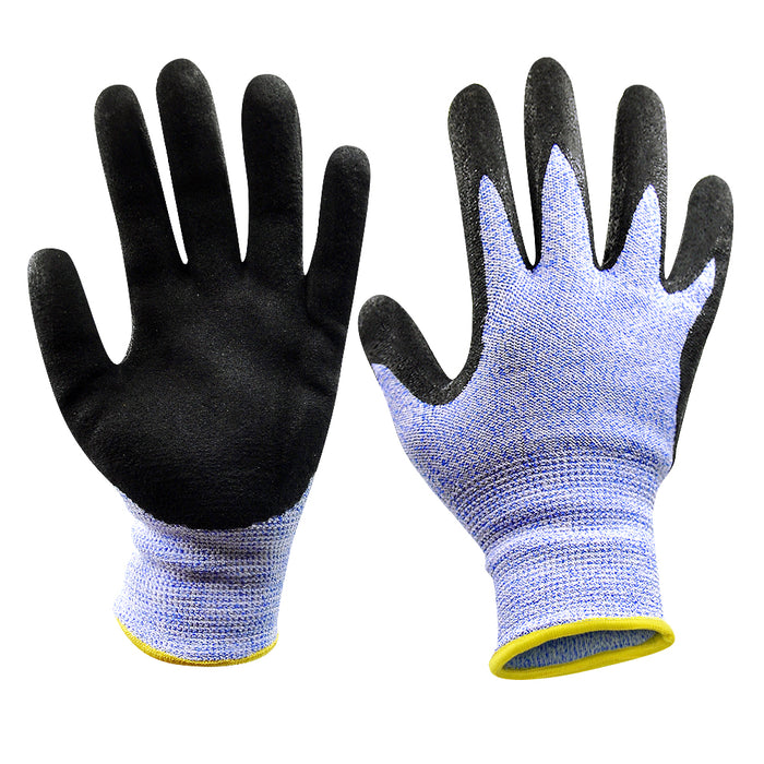 Level 5 Cut Resistant Work Gloves with Power Grip for Wood Carving Carpentry, Glass Industry and other Constructions